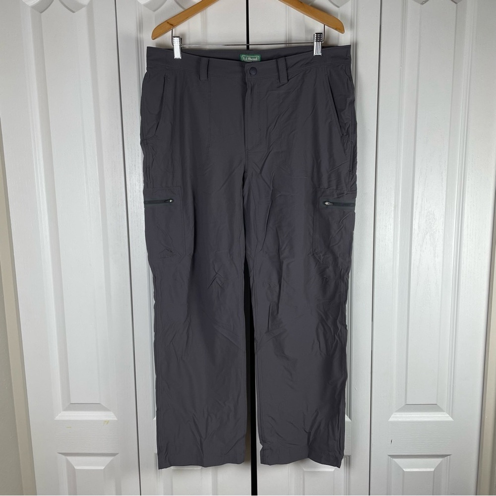 L.L. Bean Pants Mens 36x30 Gray Cresta Hiking Outdoor Lightweight Nylon Cargo